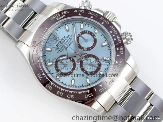 MiroTime 0307 TimelessDesign DAYTONA 116506 SS OMF BEST EDITION ICE BLUE DIAL ON SS BRACELET A7750 (SLIM MOVEMENT) 1811